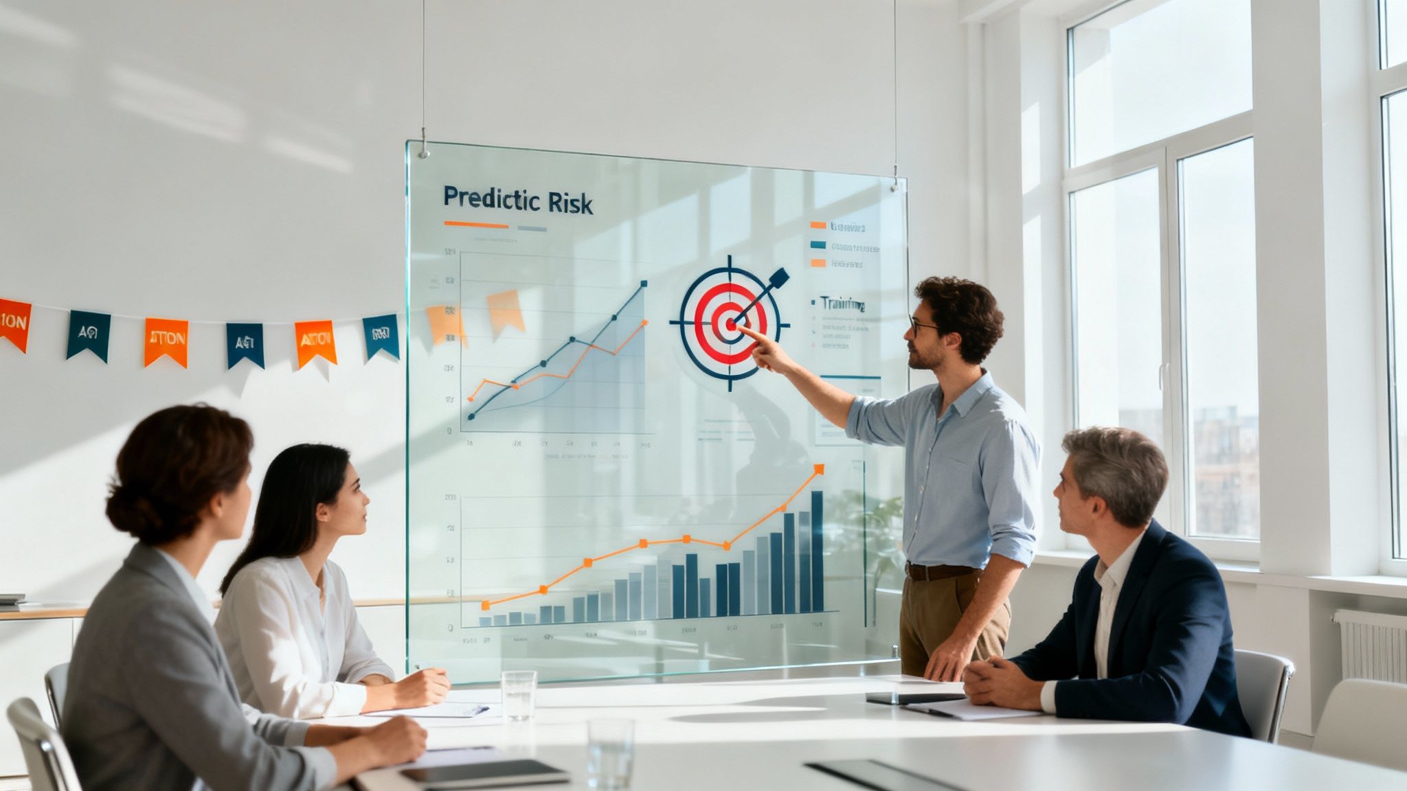 Équipe conformité analysant les risques internes