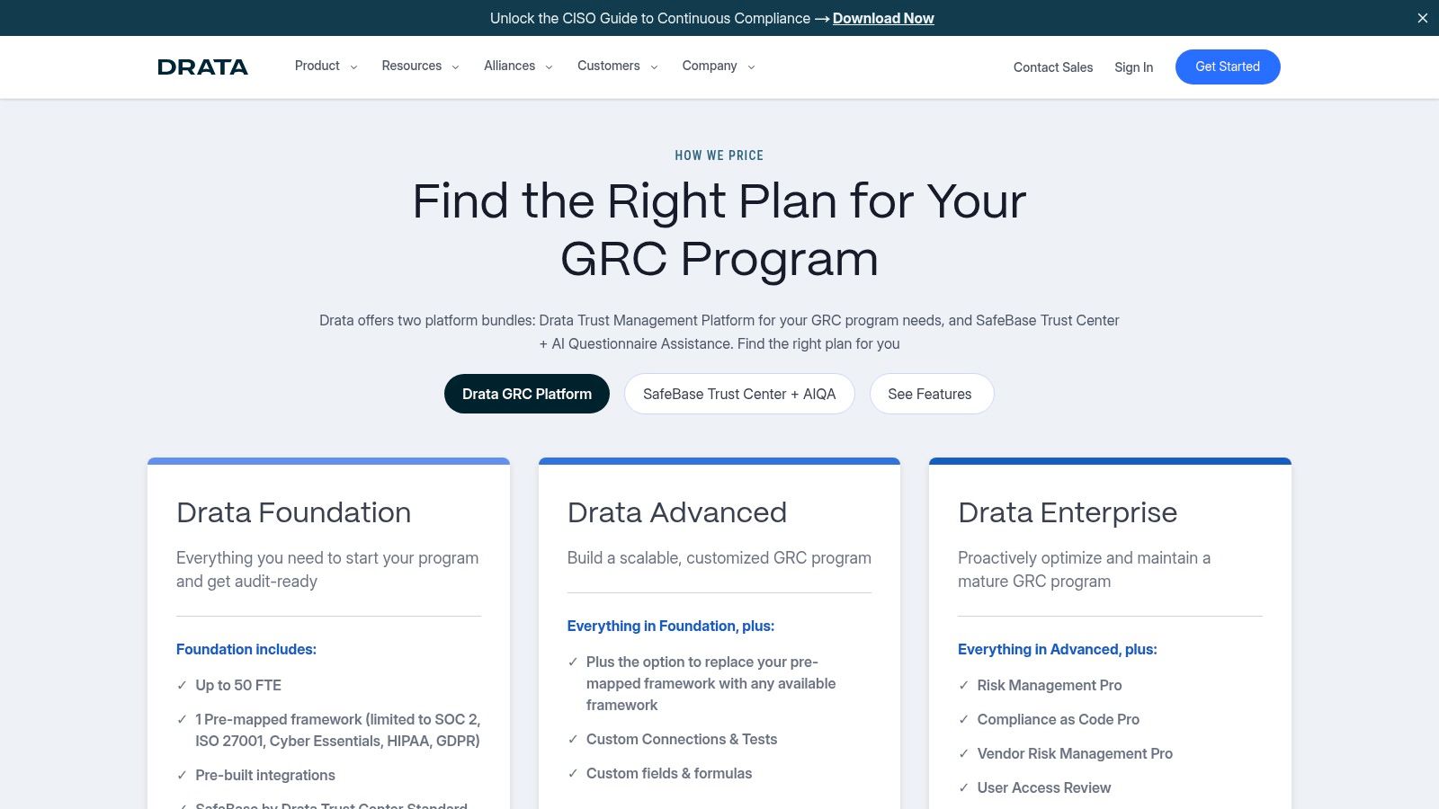Unified GRC platform replacing spreadsheets
