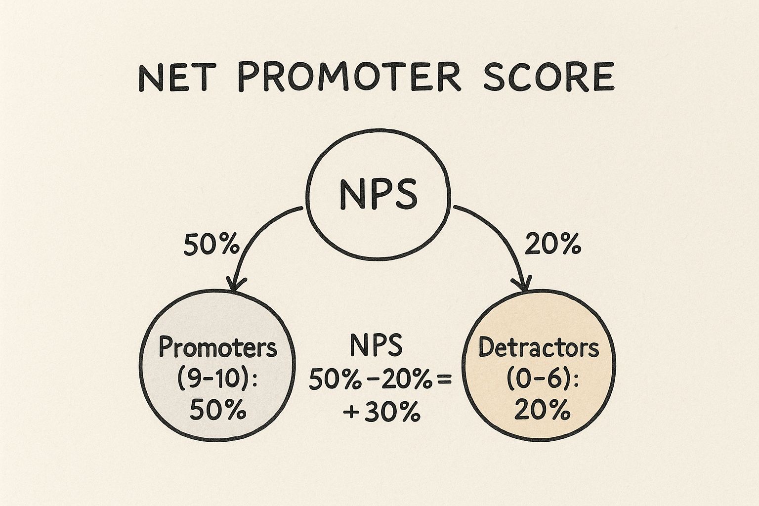 Infographic showing key data about Net Promoter Score (NPS)