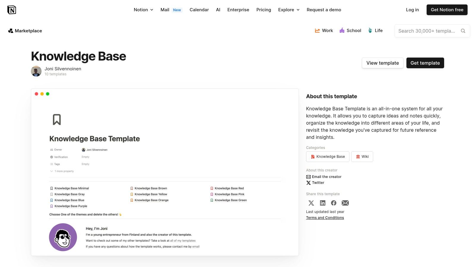 Notion Knowledge Base Template