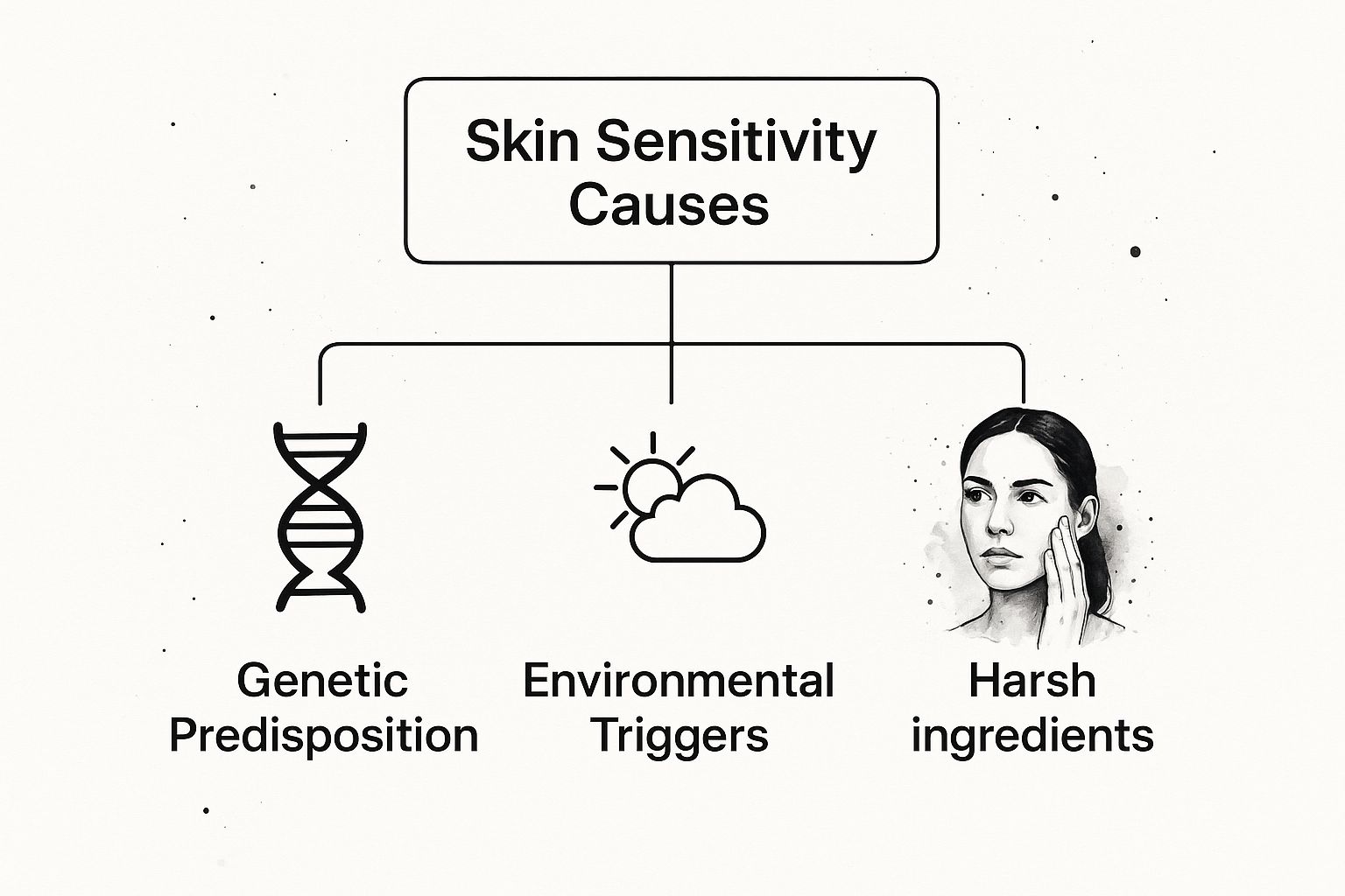 Infographic about what causes skin sensitivity