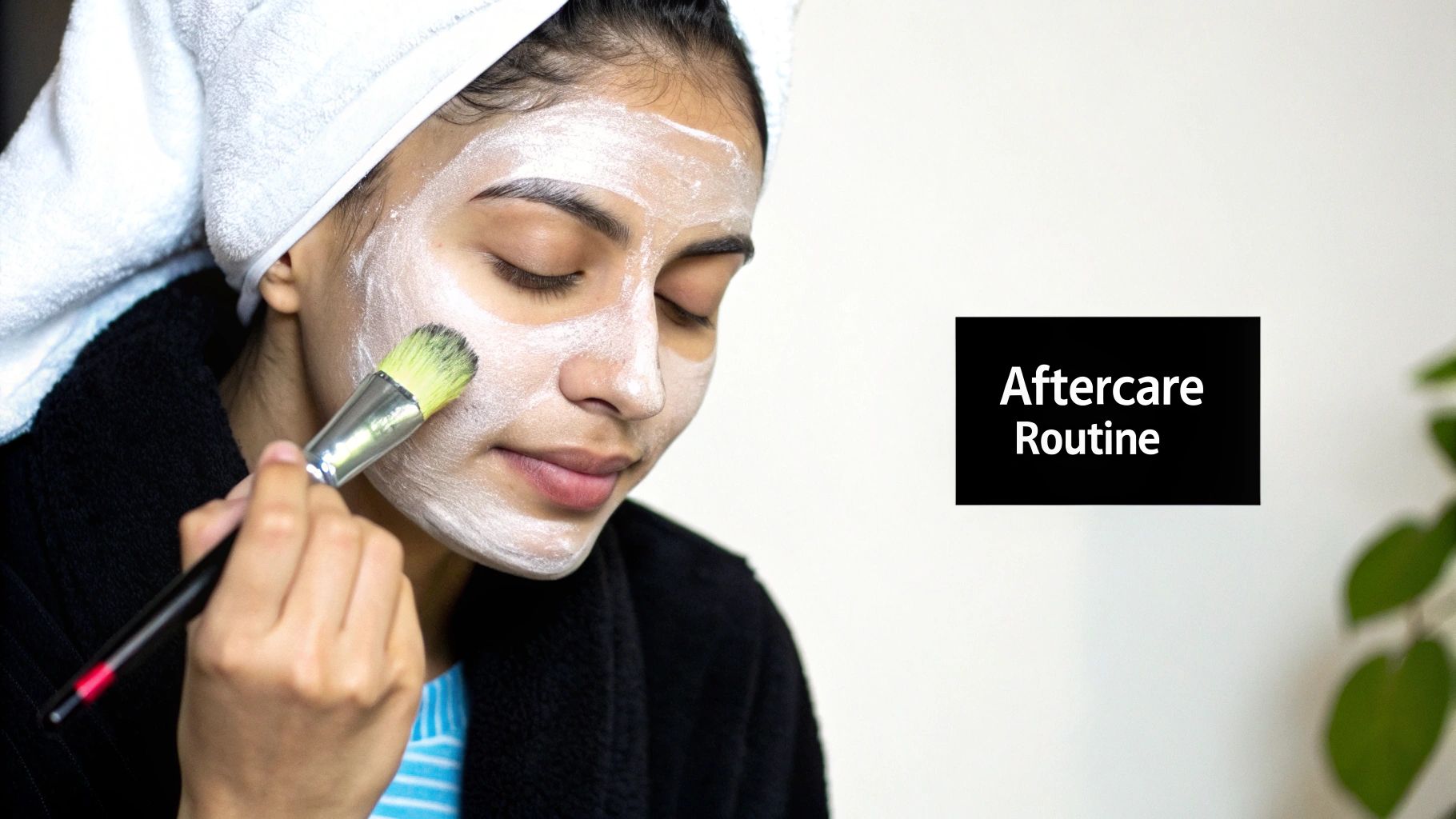 A woman develops her long-term anti-aging facial treatment plan. A woman develops her long-term anti-aging facial treatment plan.