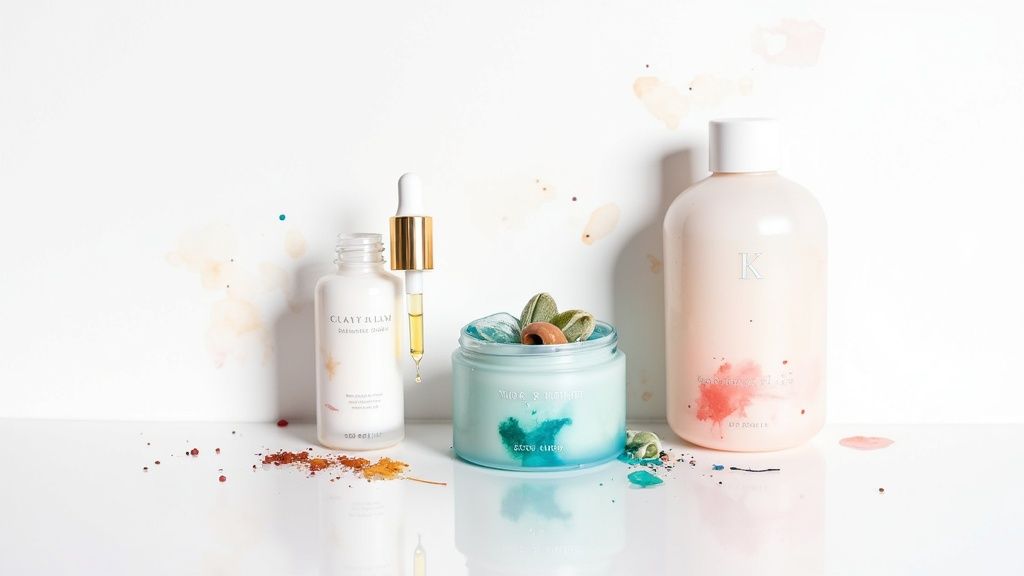 Esthetician applying a chemical peel to a client's face