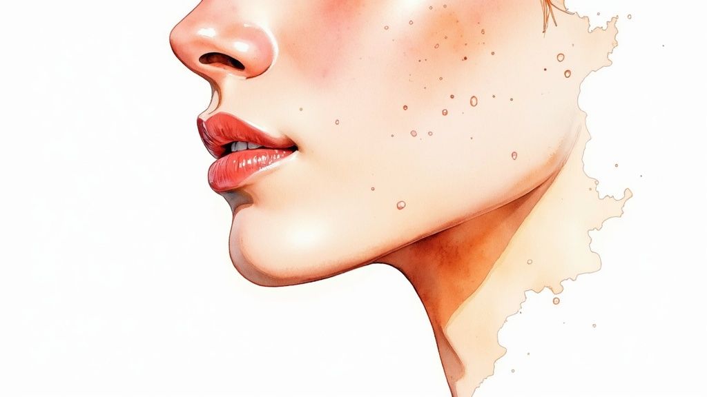 Before and after image showing significant improvement in acne scarring after microneedling treatments