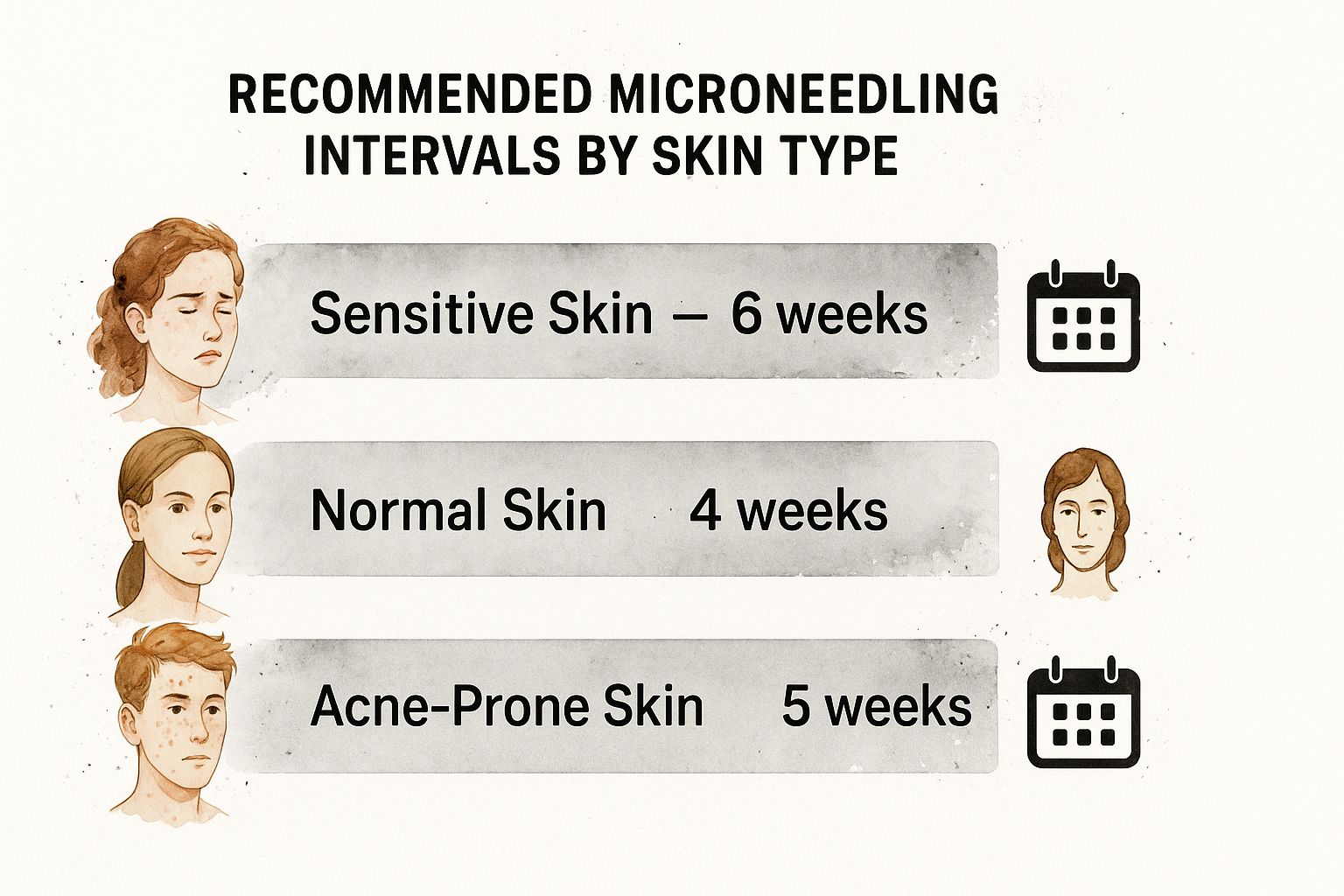 Infographic about how often to microneedle face