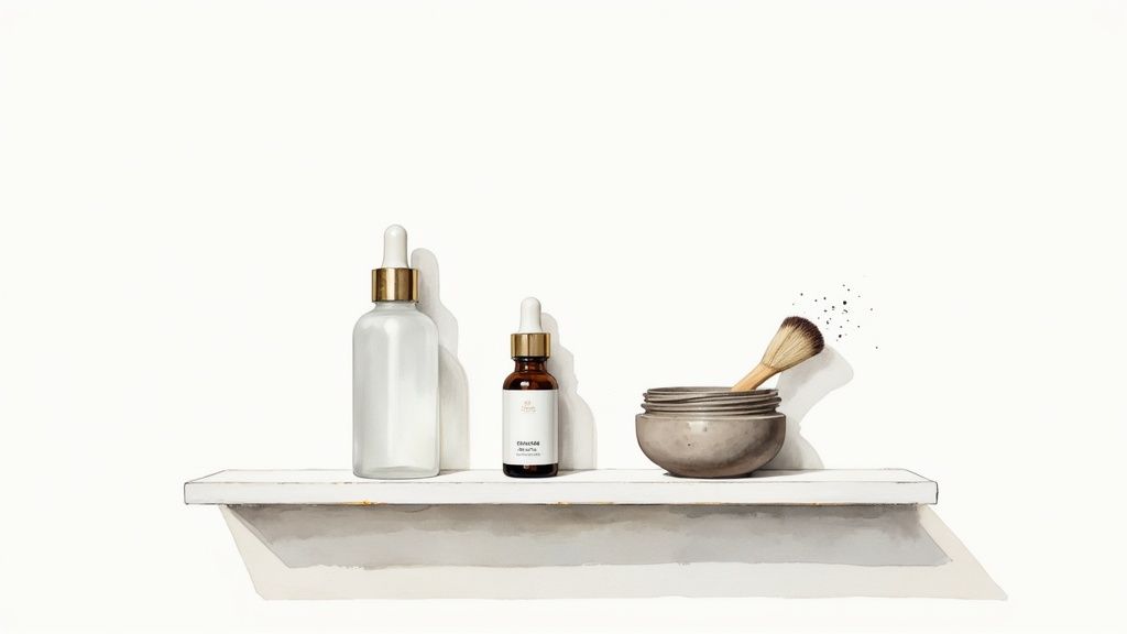 Skincare products on a clean, modern background