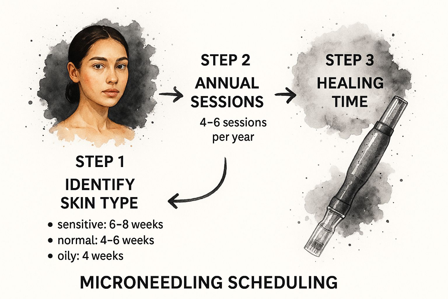 Infographic about how often to do microneedling