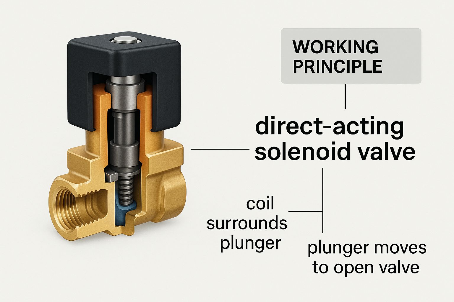 Infographic about direct acting solenoid valve
