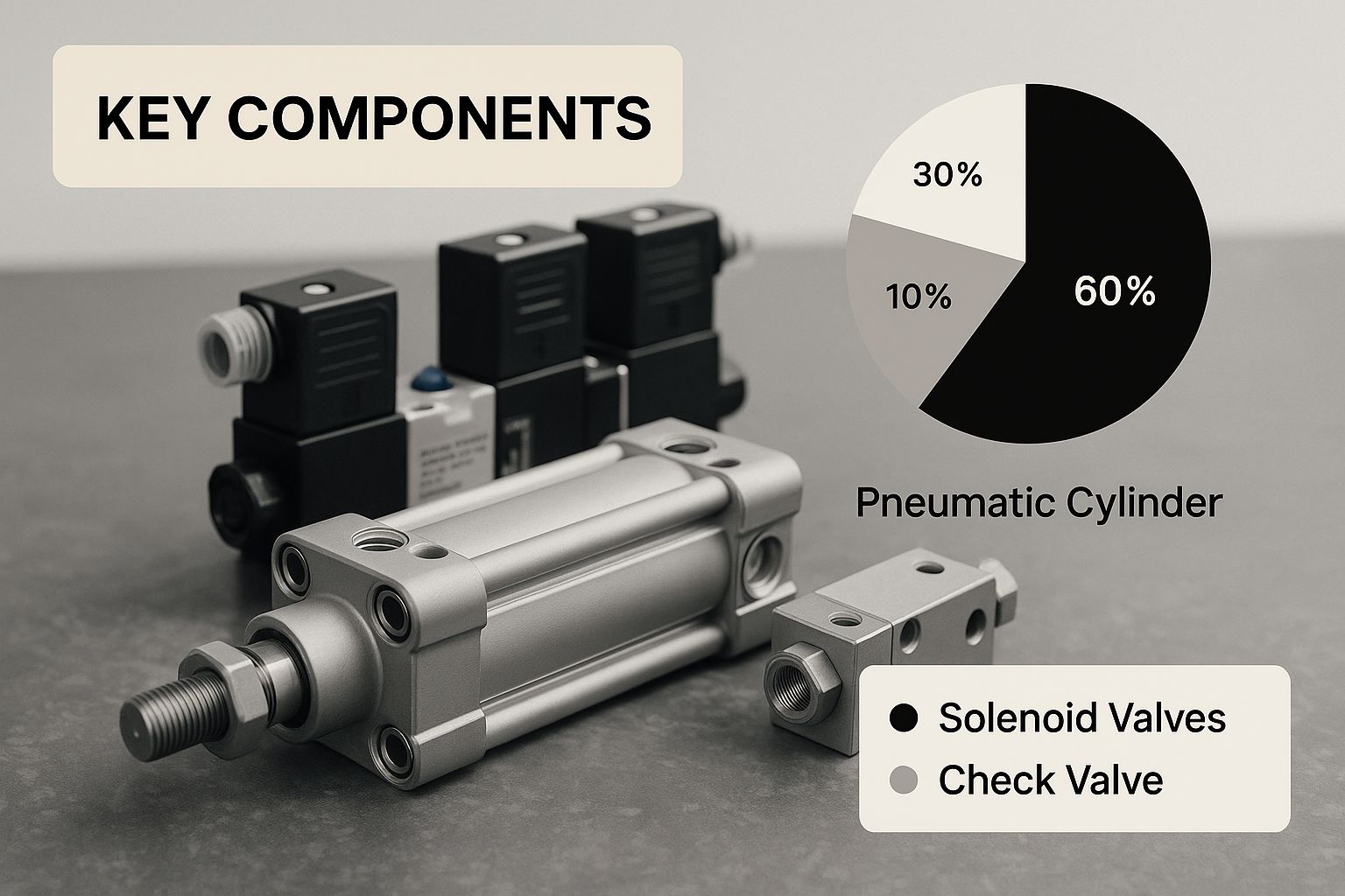 Infographic about pneumatic system basics