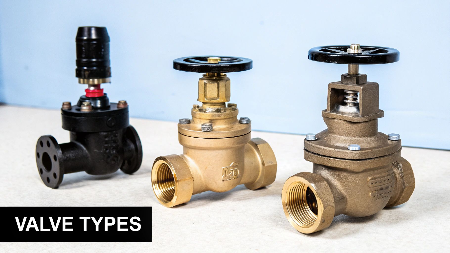 A close-up view of an industrial pressure reducing valve installed on a pipe, showing its adjustment mechanism.