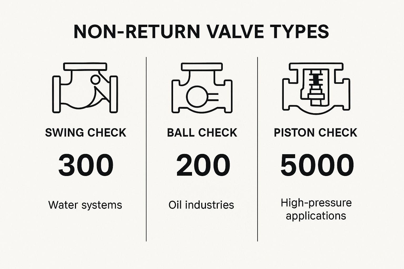 Infographic about non-return valves