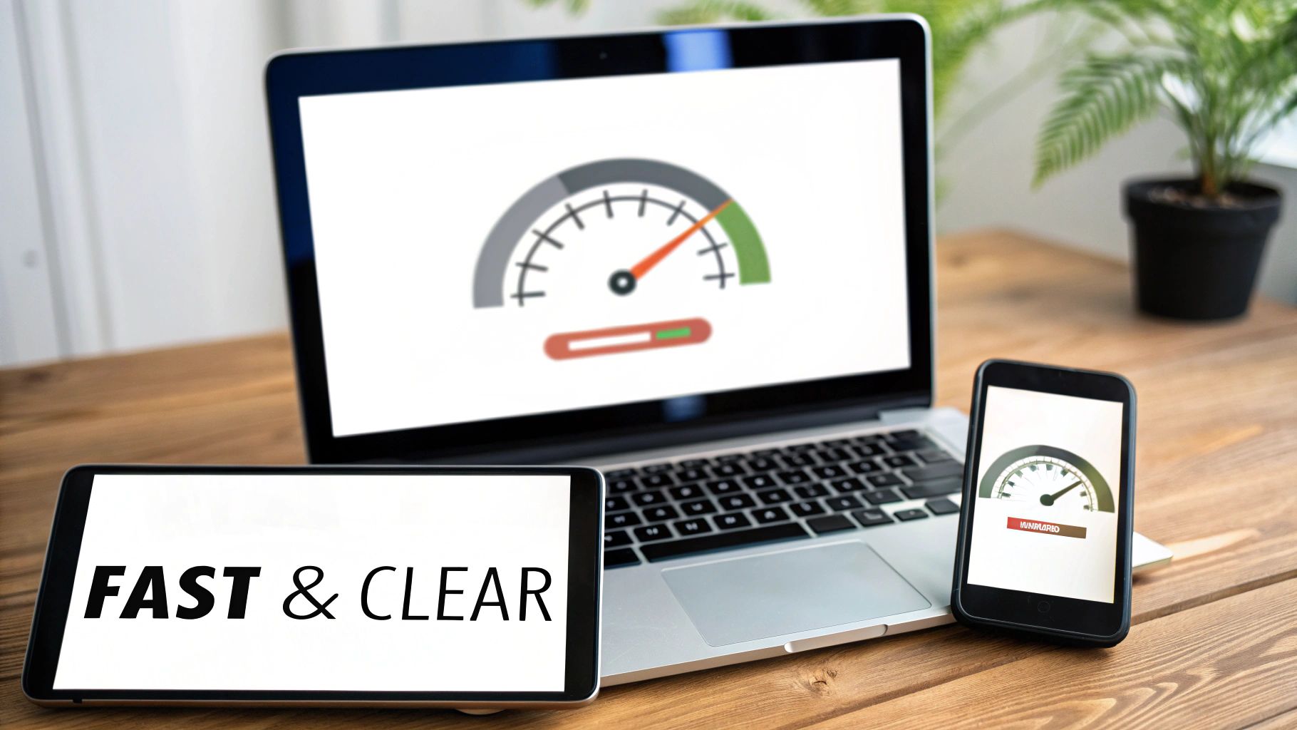 A digital illustration of gears and a clock, symbolizing the technical aspects and speed of a website.