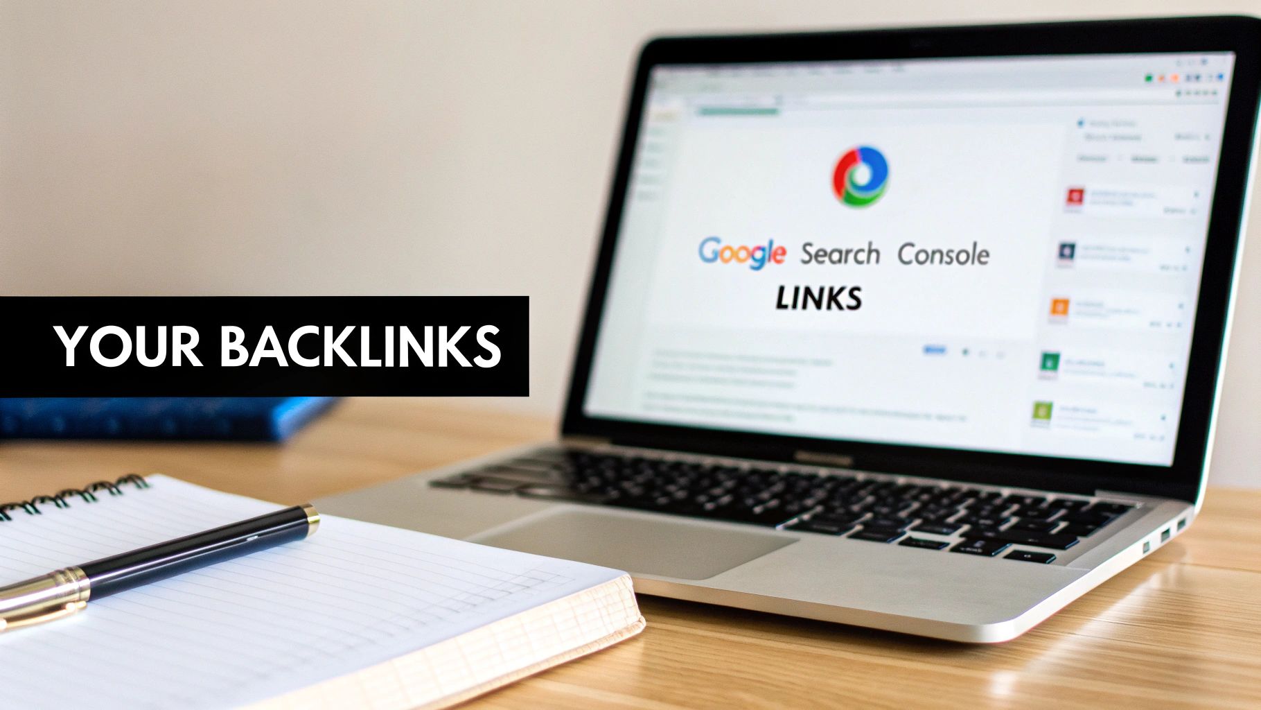 Screenshot of the Google Search Console Links Report showing top linking sites, pages, and text.