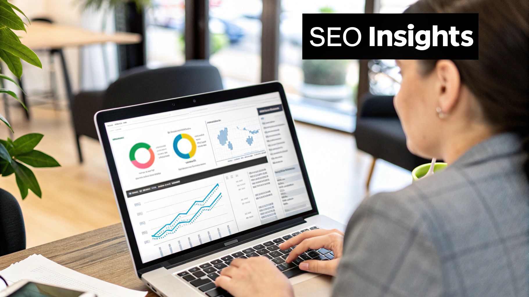 A digital dashboard showing website analytics and performance metrics.