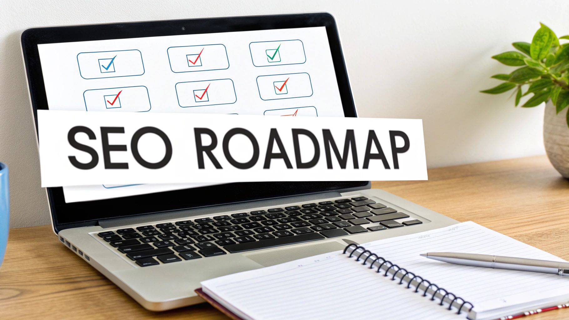 A person working on a laptop with charts and graphs showing traffic growth