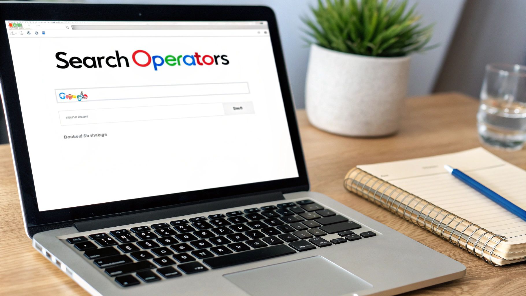 Woman working on a laptop with code and data visualizations overlaid, representing SEO analysis.