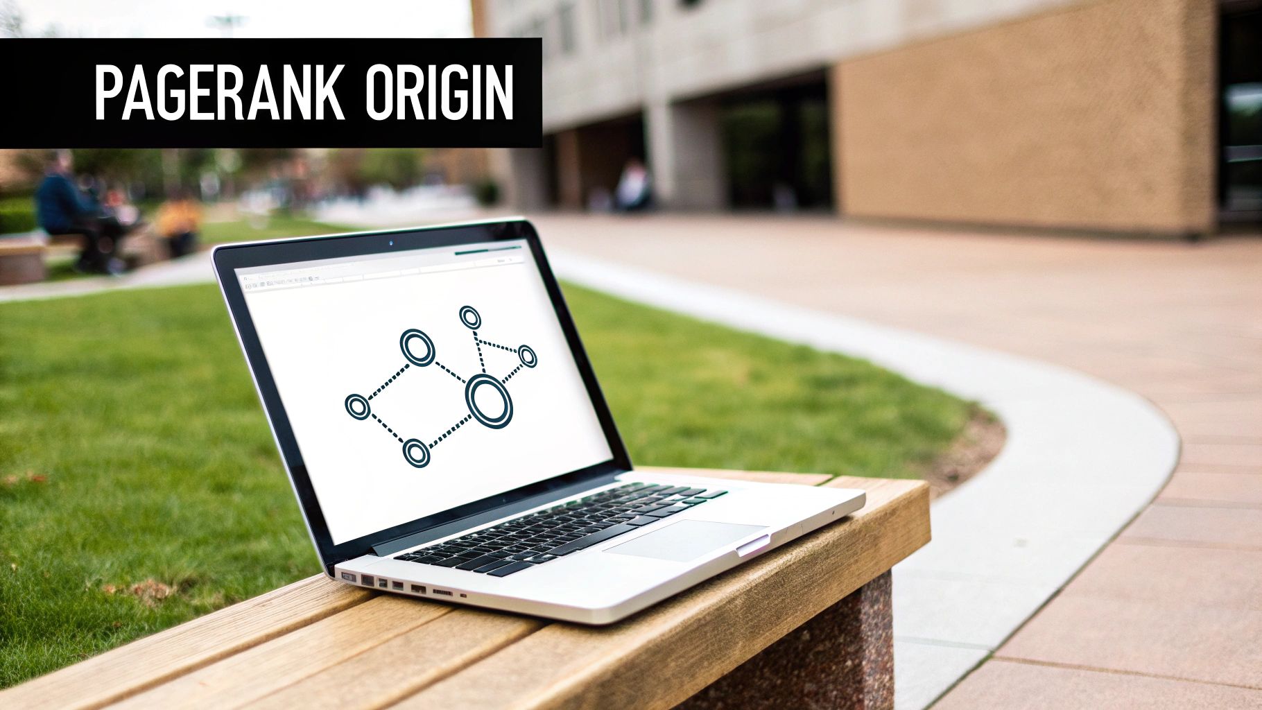 A vintage-style photograph or illustration of the Stanford University campus, evoking a sense of history and innovation.