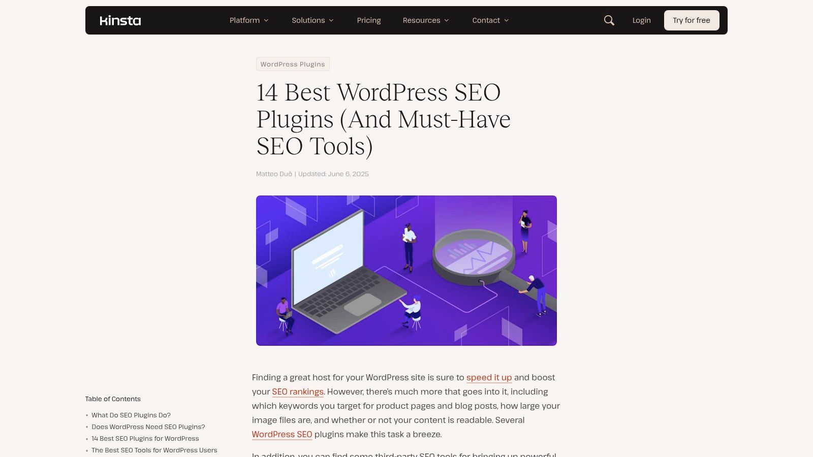Kinsta: Best WordPress SEO Plugins (Guide)