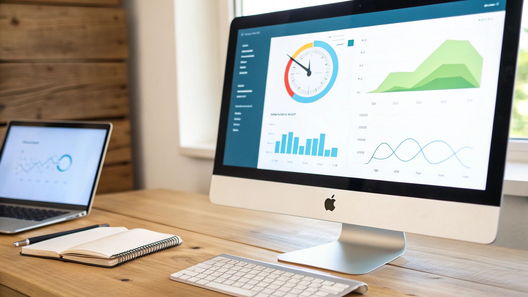 תרשים המציג ניתוח נתונים ושיפור תוצאות בדף נחיתה