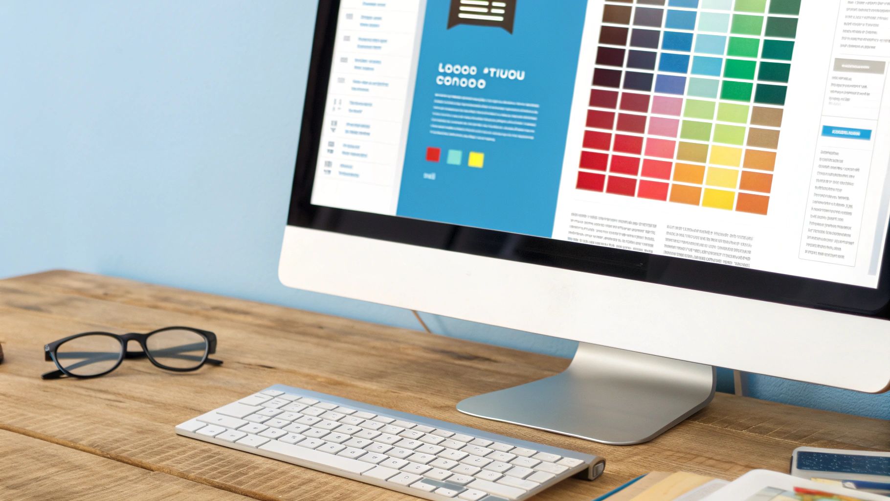 פלטות צבעים ועיגולים צבעוניים המדגימים ניגודיות ונגישות