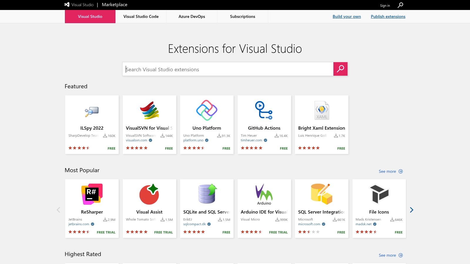 Marketplace do Visual Studio