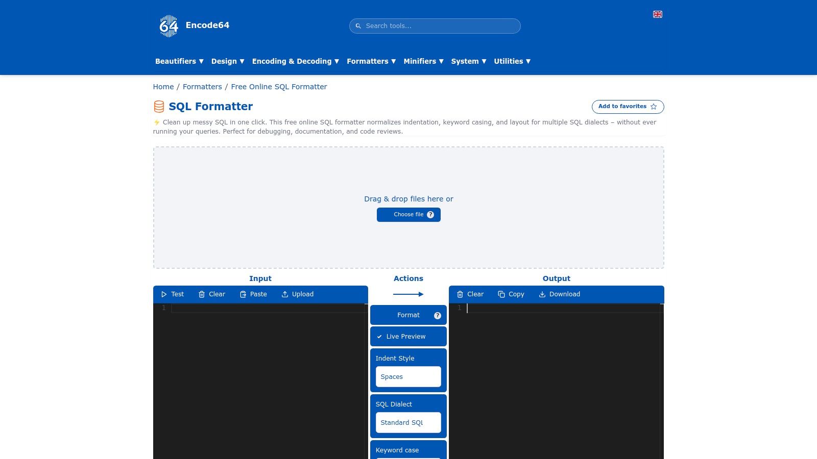Encode64 – SQL Formatter