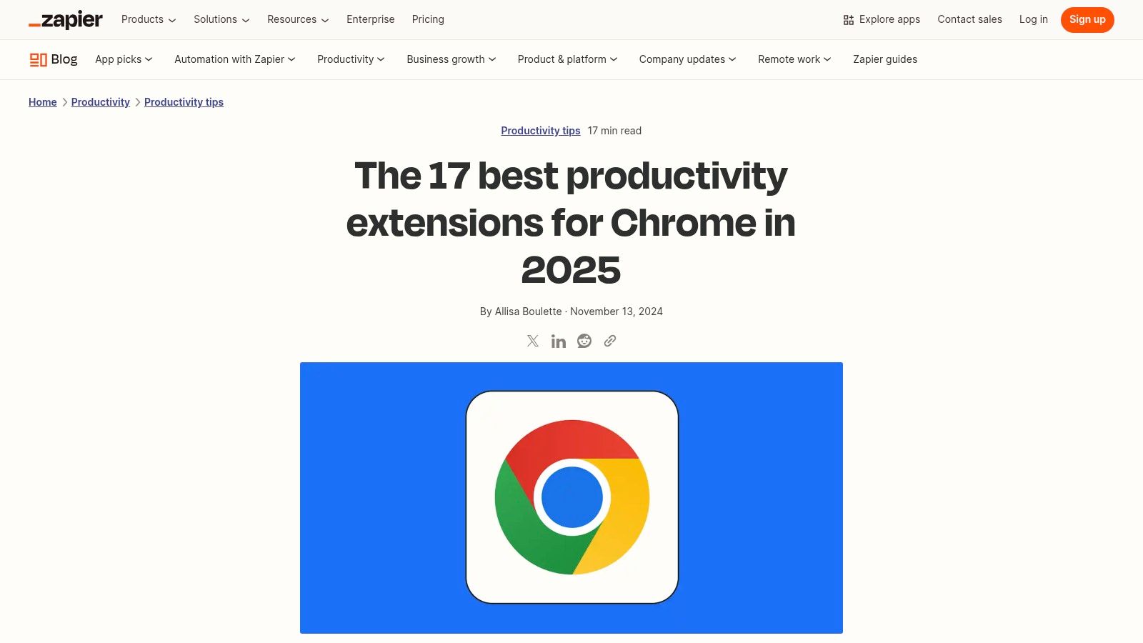 Zapier Blog – Best Chrome Productivity Extensions