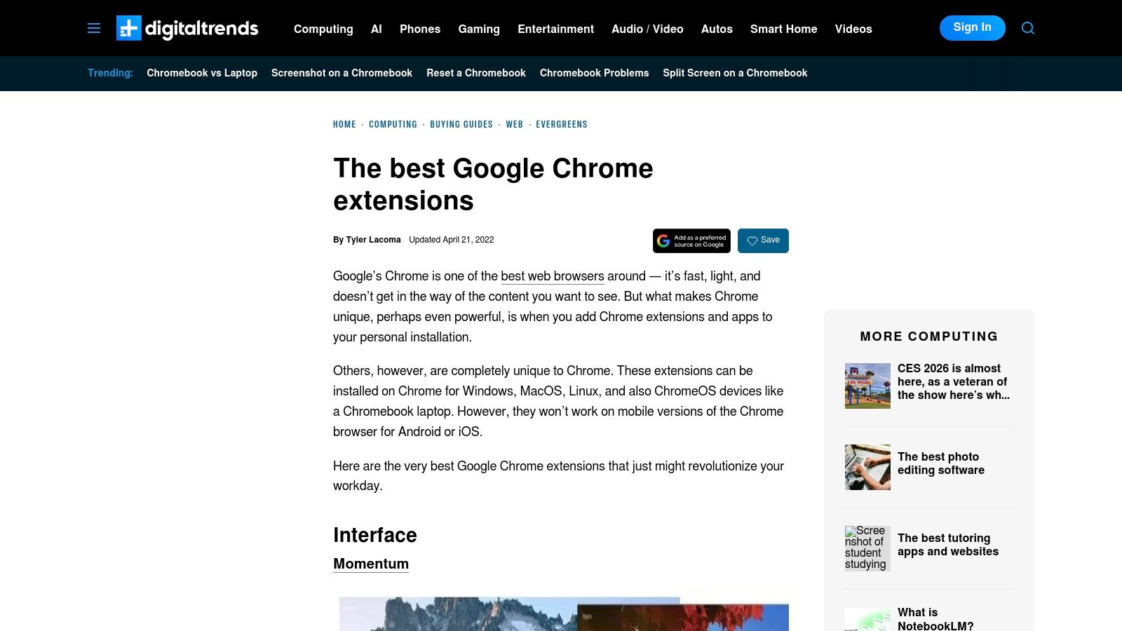 Digital Trends – Best Google Chrome extensions