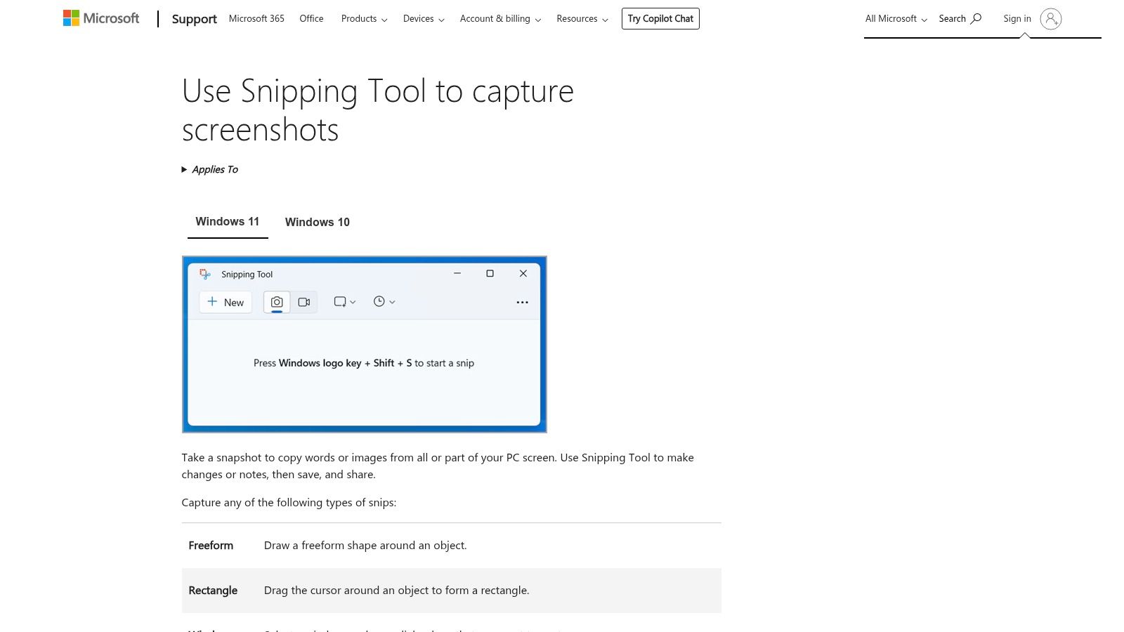Microsoft Snipping Tool
