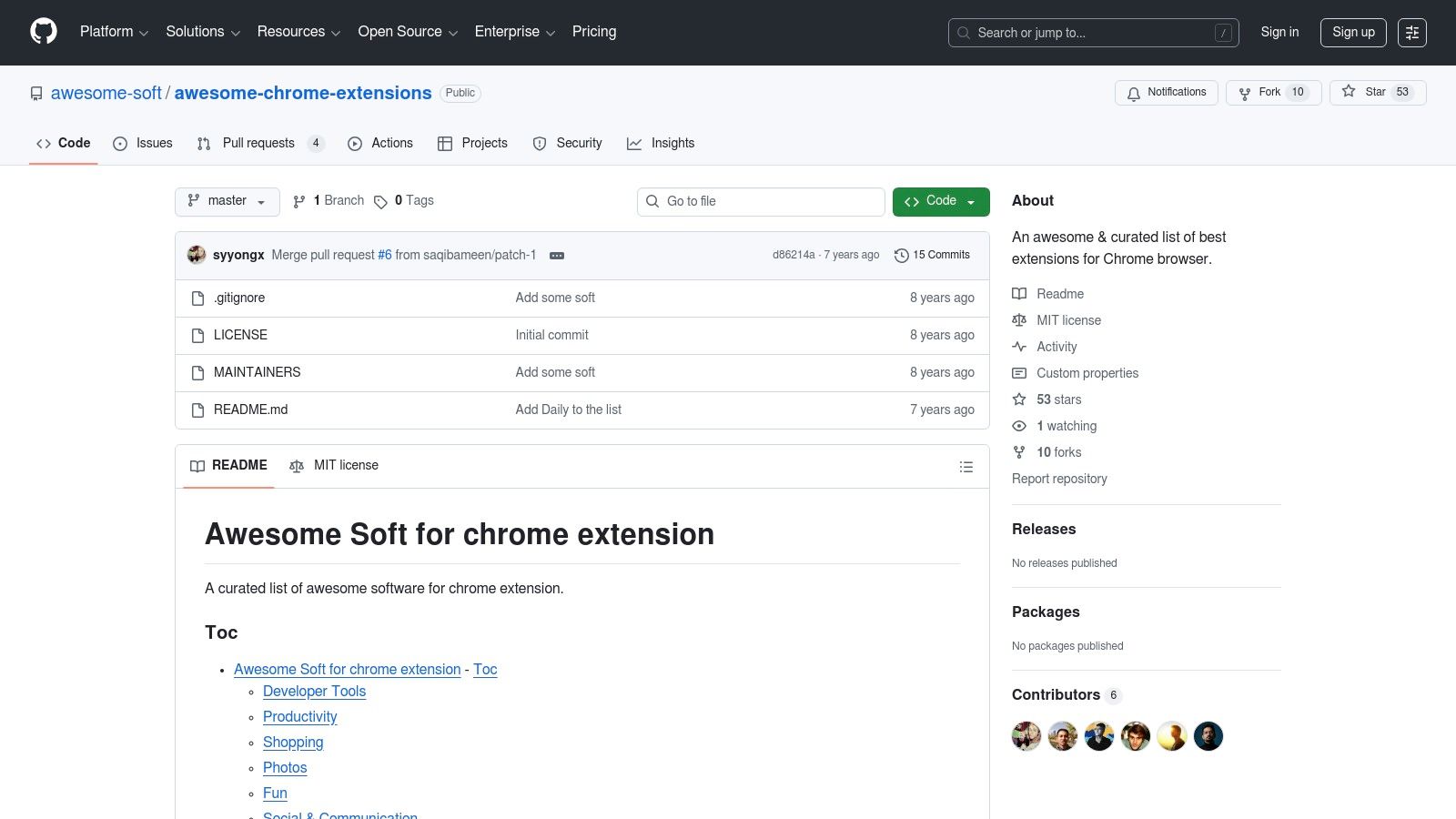 GitHub – Curated lists and open‑source Chrome extensions