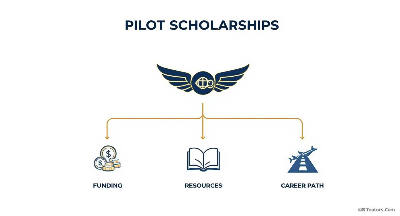 Infographic about scholarship for piloting