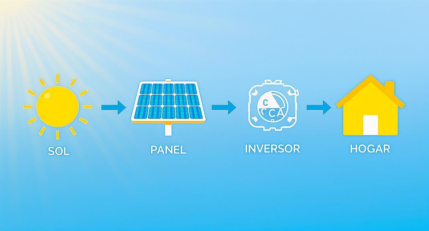 Infographic about qué es un inversor solar