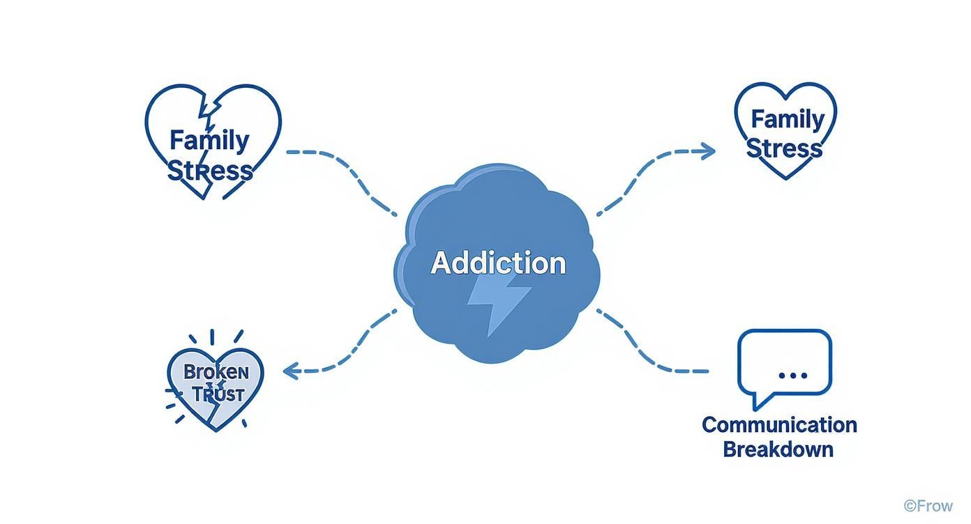 Infographic about families and addiction