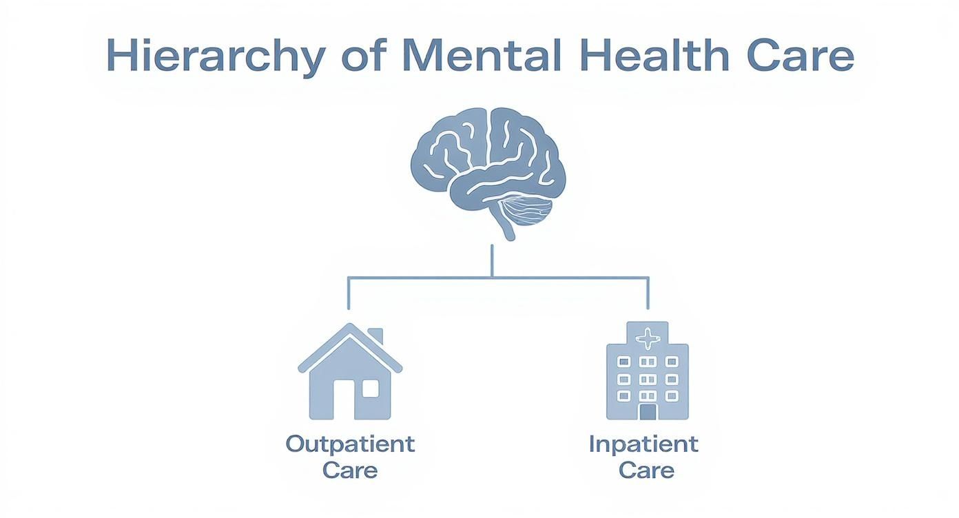 Infographic about what is outpatient mental health treatment