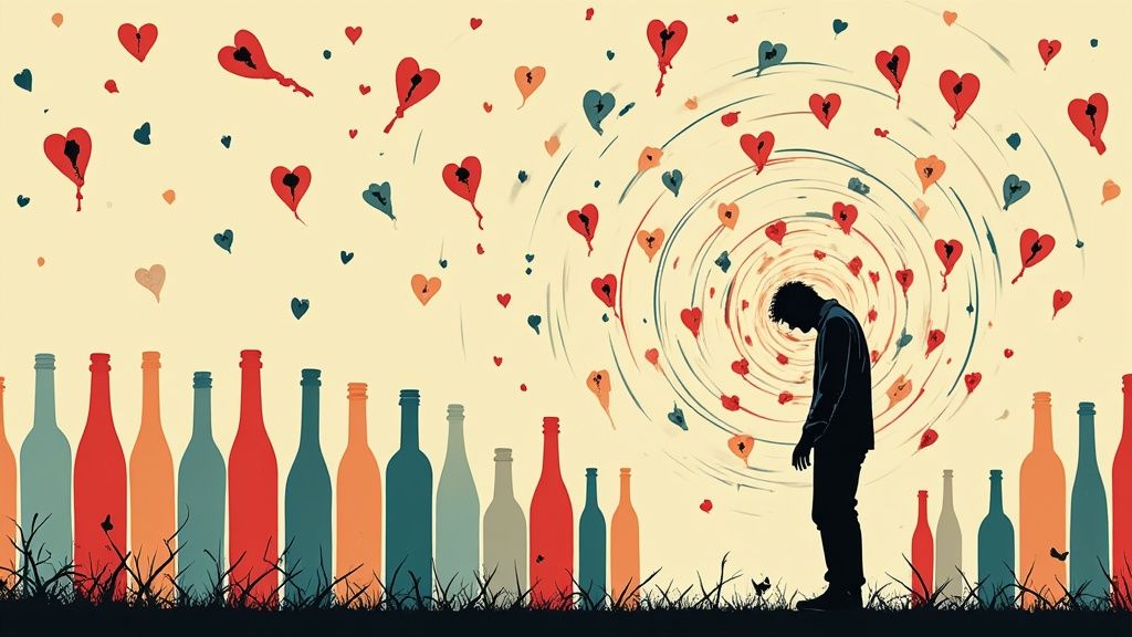 A person looking out a window with a sad expression, symbolizing the isolation of living with an alcoholic spouse.