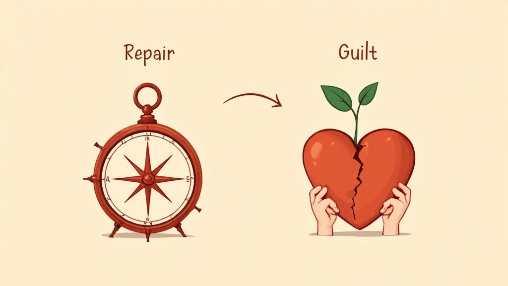 A person tending to a small plant, symbolizing growth and repair.