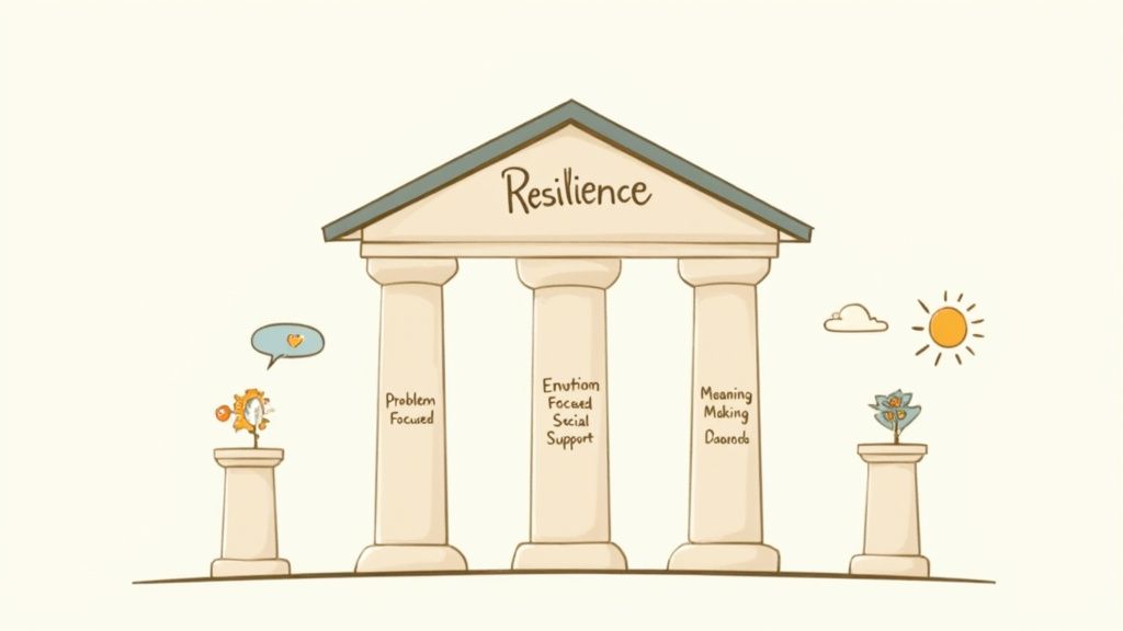 A person sitting calmly and meditating in a peaceful, sunlit room, representing mental clarity.