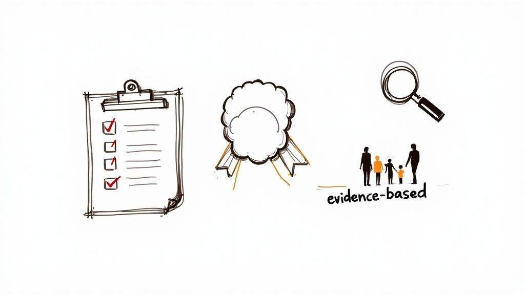 A person sitting on a couch, holding a mug and thoughtfully looking at a laptop screen.