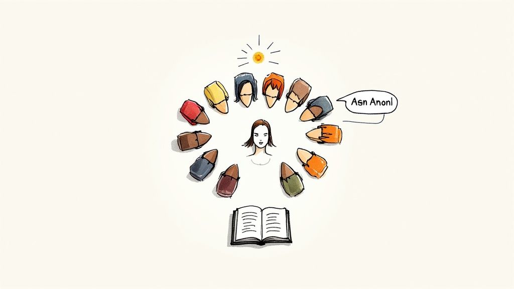 Woman sitting on a couch looking thoughtful and supported by a friend