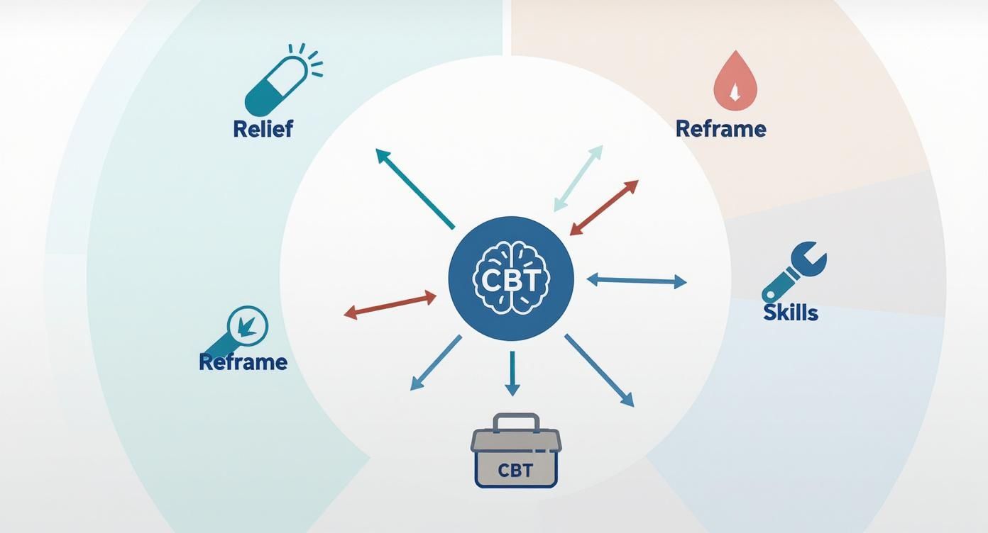 Infographic about goals of cognitive behavioral therapy