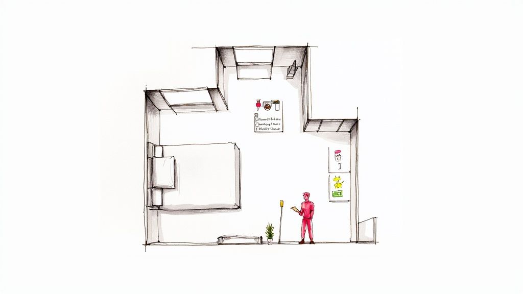 A bright and stylish living room of a vacation rental, furnished for comfort and appeal.