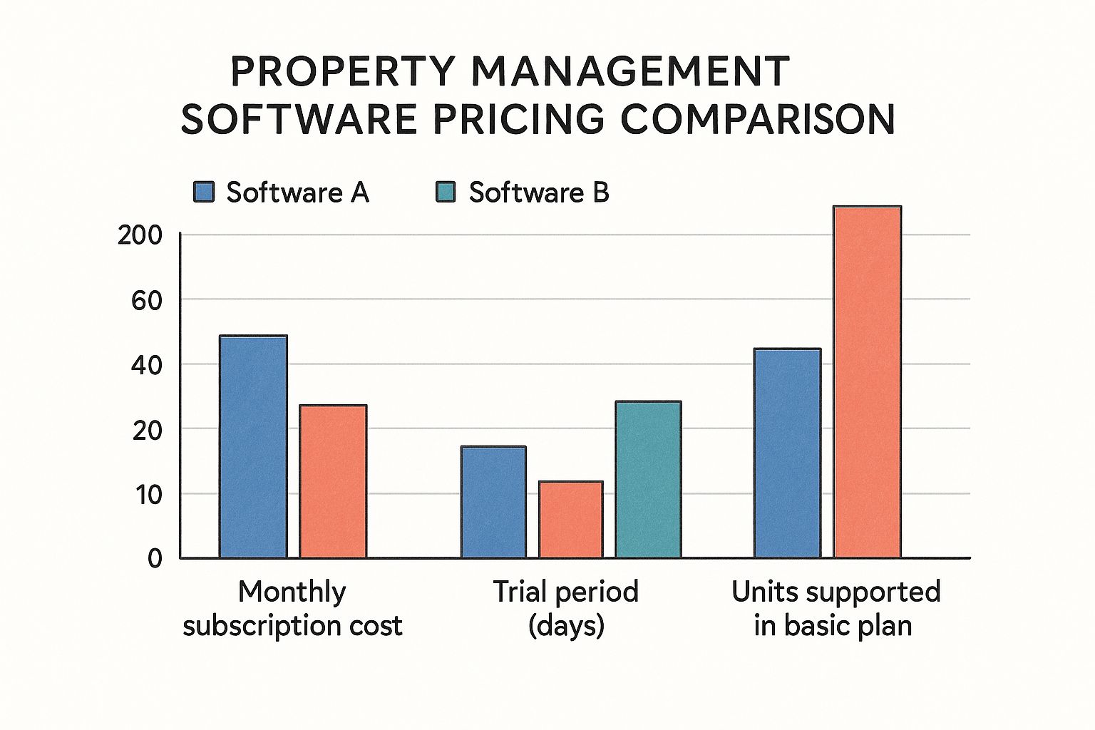 Infographic about property management software comparison