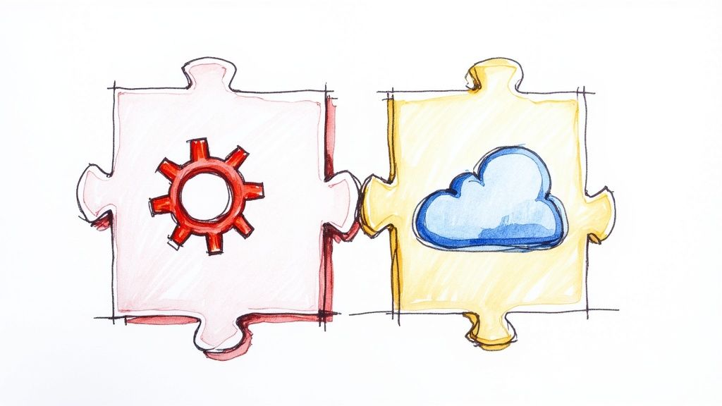 A person working on a laptop with charts and property images displayed on the screen.