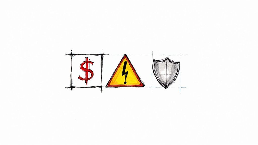 Un salón de alquiler a corto plazo moderno y seguro con detectores de humo visibles y un extintor.