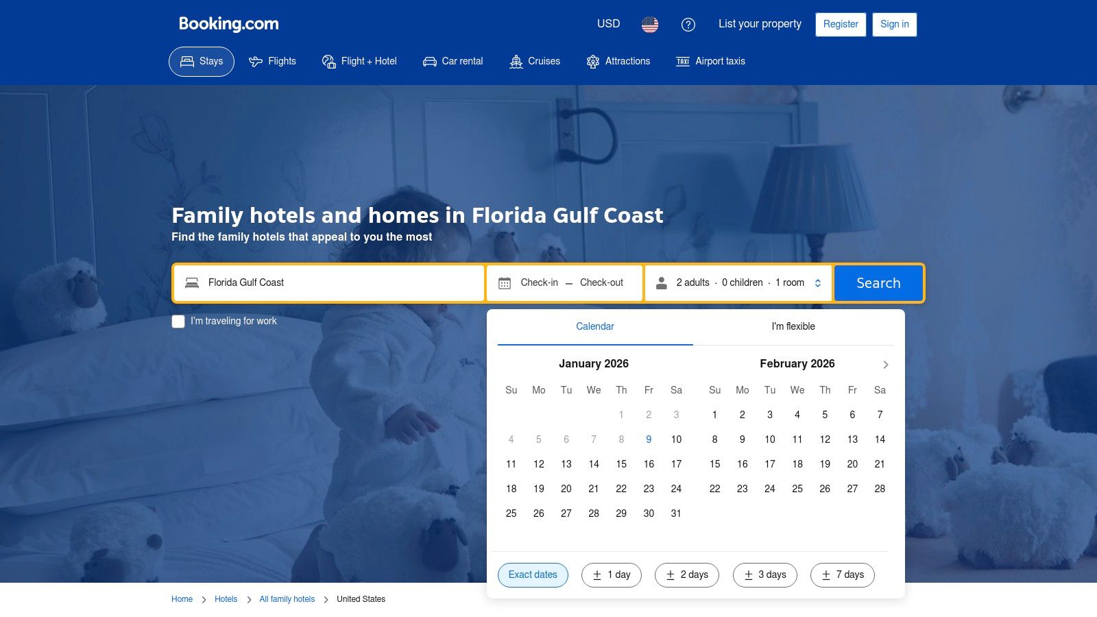 Booking.com (Florida Gulf Coast — Family hotels & homes)