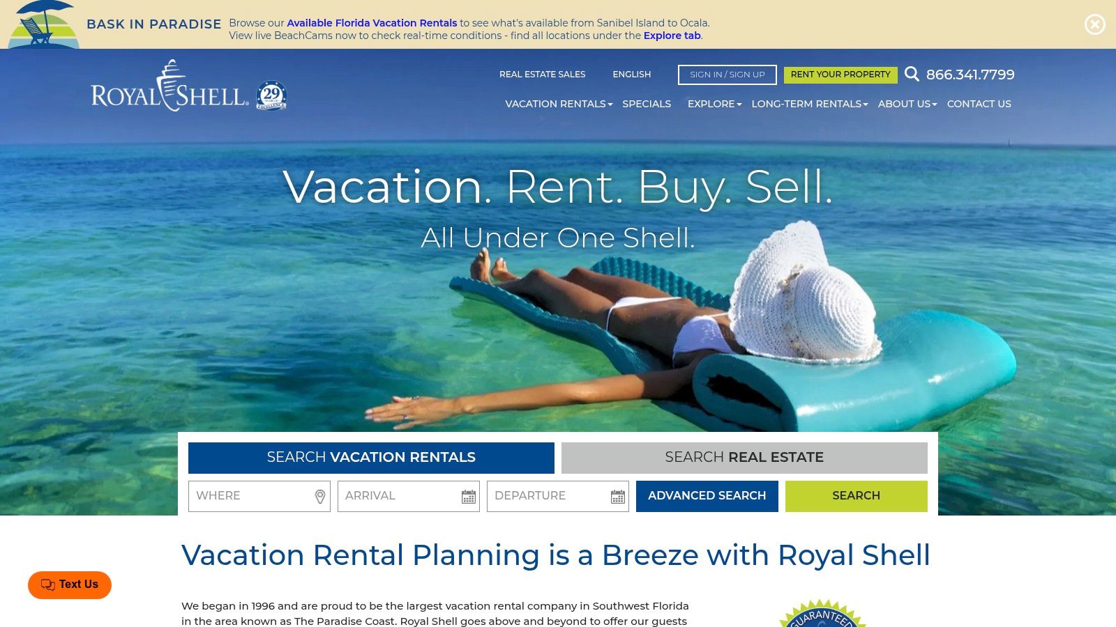 A woman relaxes in a chair overlooking the ocean in Southwest Florida, a typical scene for Royal Shell Vacations clientele.