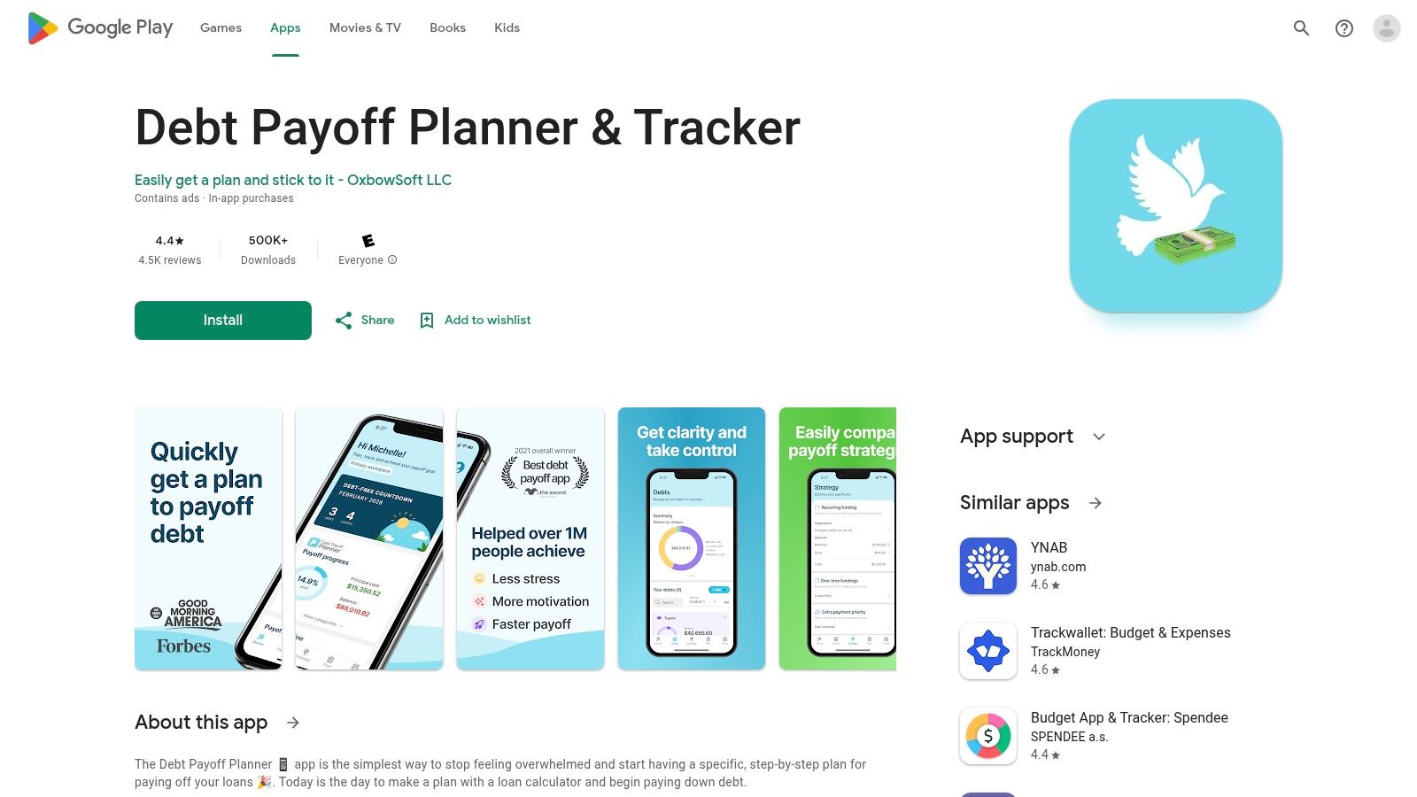 Google Play Store – Debt Payoff Planner & Tracker
