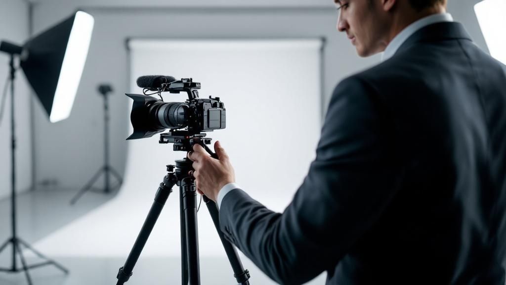 A frustrated marketing manager looking at a confusing video storyboard with red correction marks.