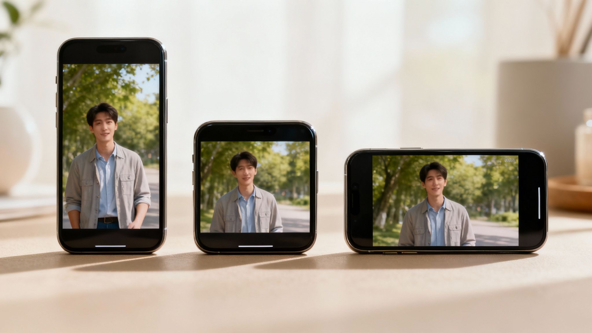 A smartphone displaying a social media feed with various video formats