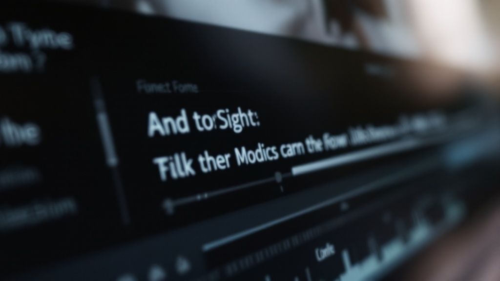 A person on a subway looking at their phone, which is displaying a video with clear subtitles.